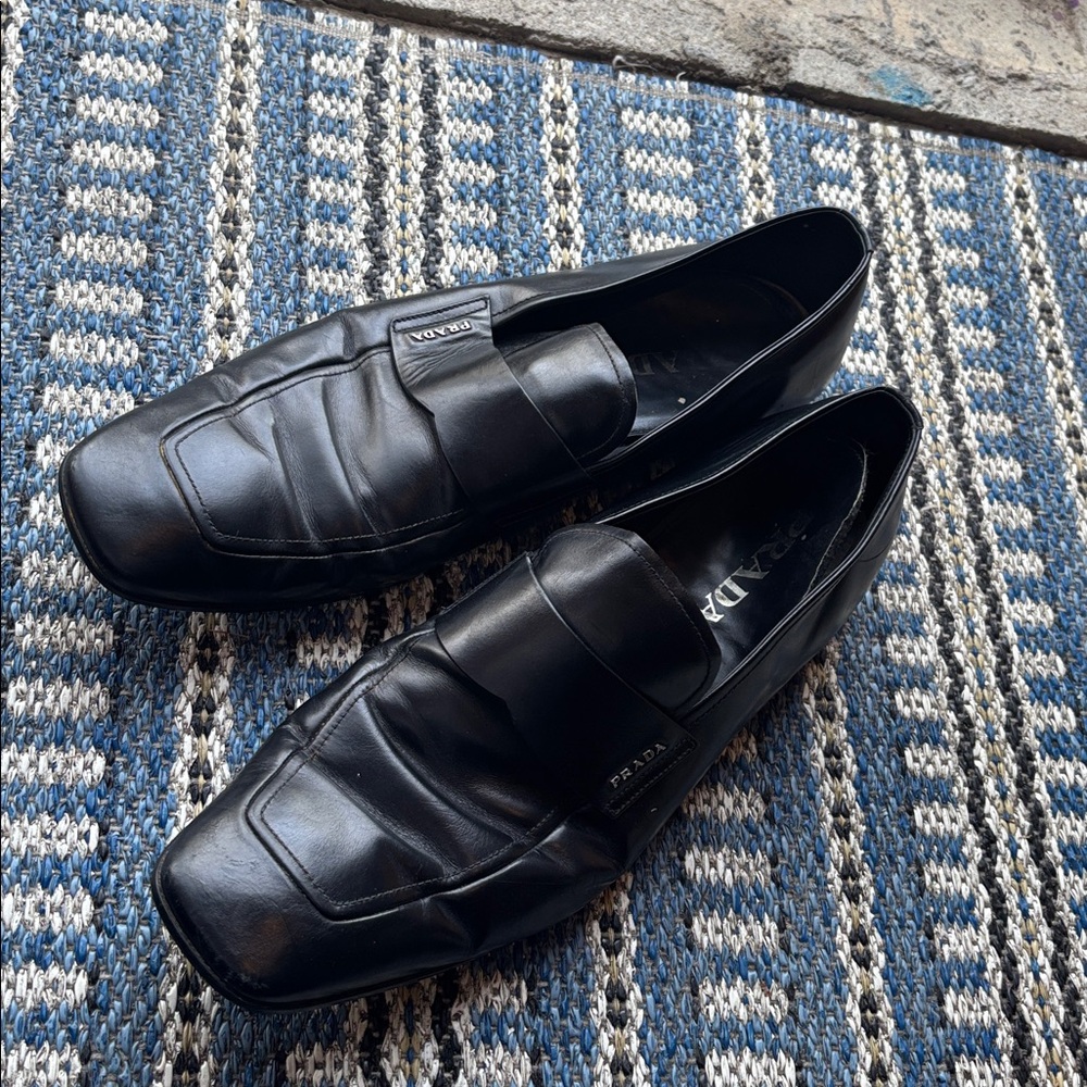 Prada Men's Shiny Black Slip-On Loafers
